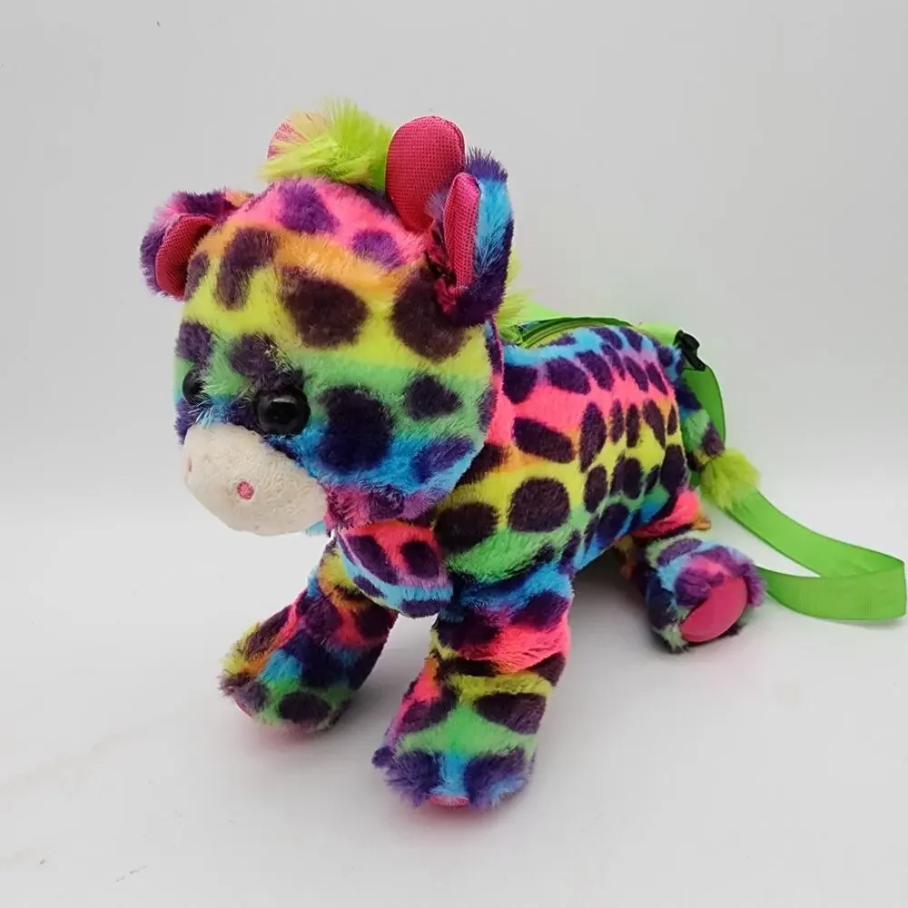 Hug Fun Colorful Leopard Purse Plush Stuffed Toy 9